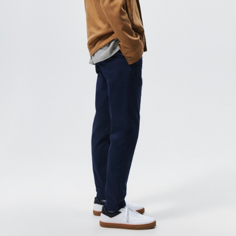 Zara Navy Slim Fit Pants (Chino Drop-Crotch 80’s Inspired Indie Preppy Retro)